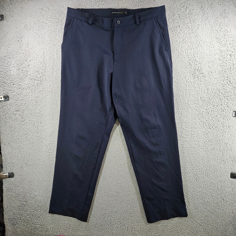 Dunning Golf Mens 36x30 Navy Blue Coolmax Performance Stretch Flat Front Pants